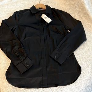 Banana republic tapered black button down shirt.